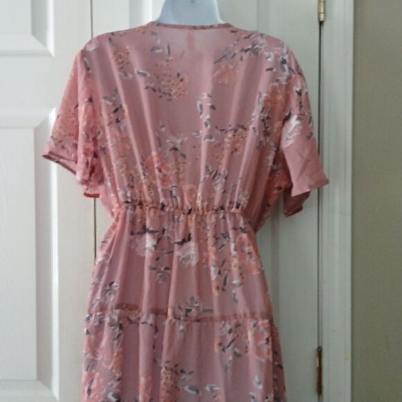 Live 4 Truth boho mauve duster kimono dress tie at waist closure Sz 1X NWOT - Picture 7 of 8